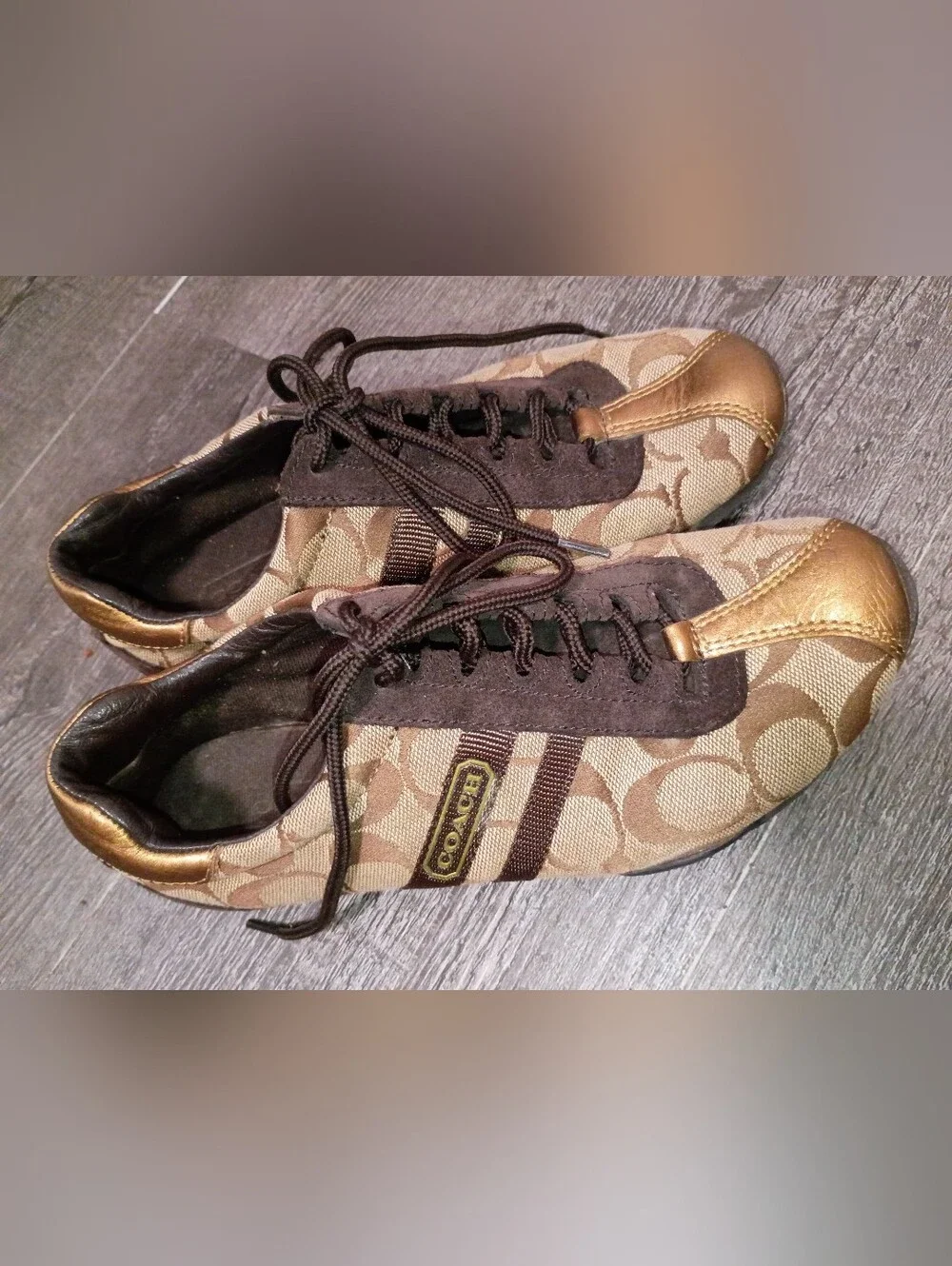 Coach Signature Canvas Sneaker in Brown/Beige
